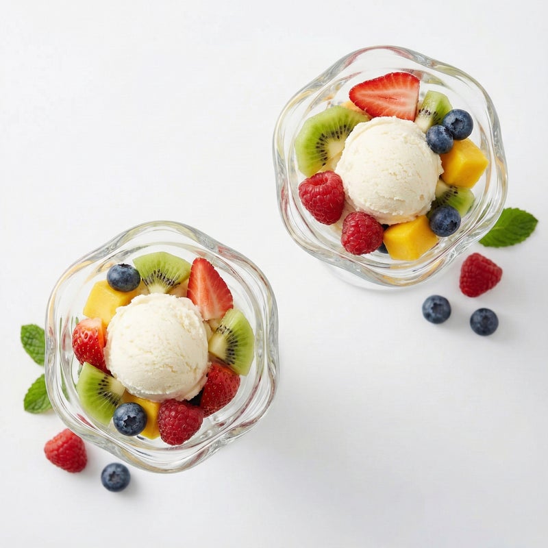 كويزين أرت كؤوس آيس كريم من زجاج الصودا والجير من كويزين آرت، سعة 190 مل، مجموعة من قطعتين | كؤوس حلوى شفافة للآيس كريم والفالودة والميلك شيك | أكواب تقديم شفافة للمنزل والمقهى - Image 3