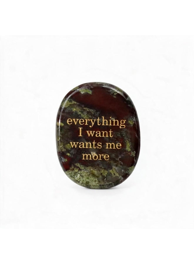 Engraved Affirmation Palm Worry Stone, Natural Pocket Crystal 45×35×6mm - Image 4
