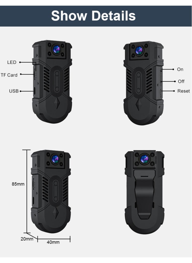 GULFLINK - GULFLINK 1080P WIFI 180 Degree Rotatable Lens Clipper Mini Video Recorder Security Camera - Image 1