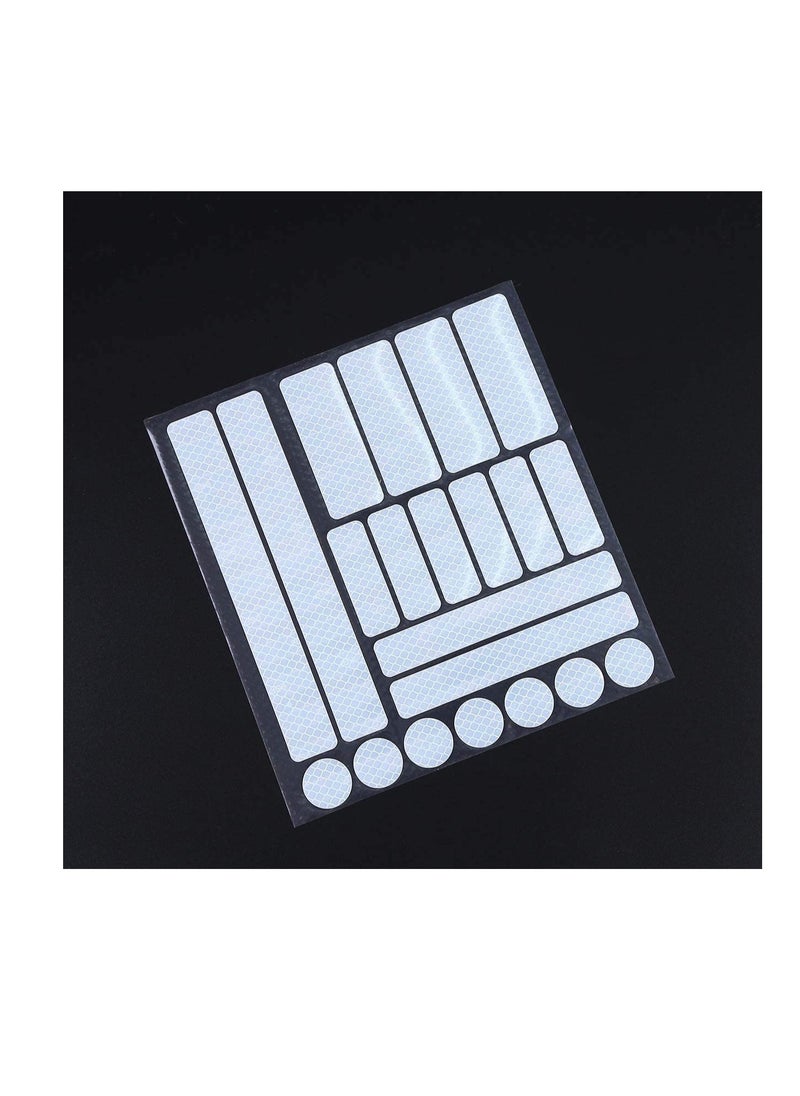 21Pcs Micro Prismatic Sheeting Reflective Tape, Automotive, Motorcycle, Trailer Tractor Truck Reflectors, Safety Caution Warning Silver Reflective Tape Outdoor Safety Reflector