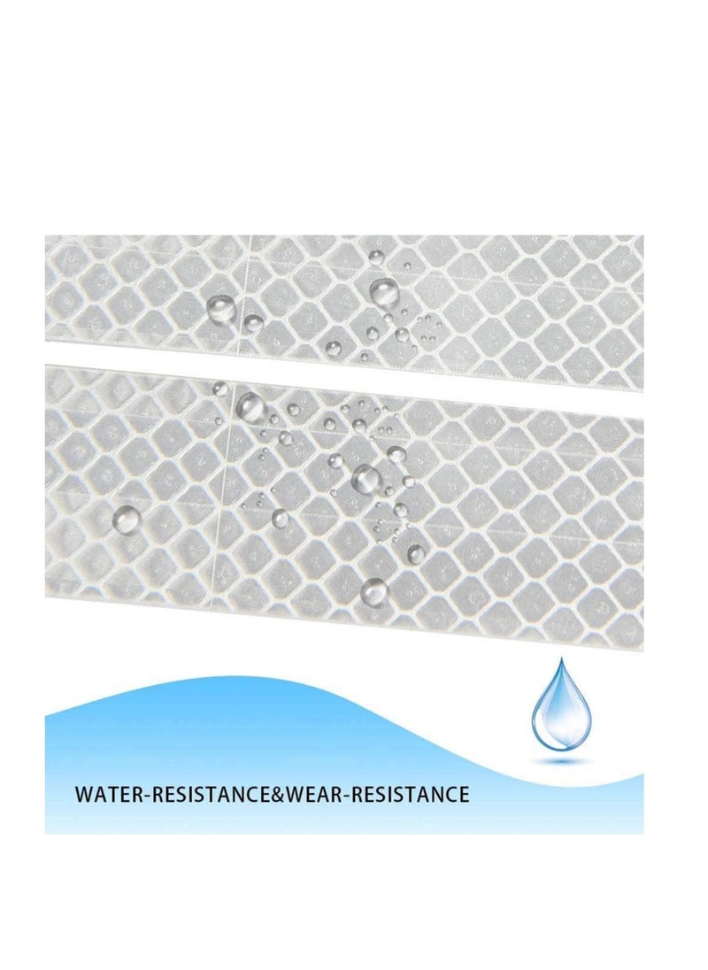 21Pcs Micro Prismatic Sheeting Reflective Tape, Automotive, Motorcycle, Trailer Tractor Truck Reflectors, Safety Caution Warning Silver Reflective Tape Outdoor Safety Reflector