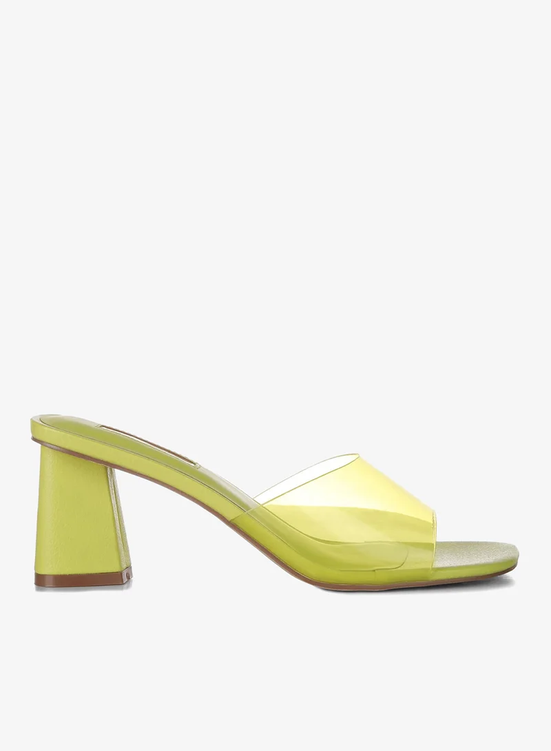 Lime Clear Strap Slip On Sandal