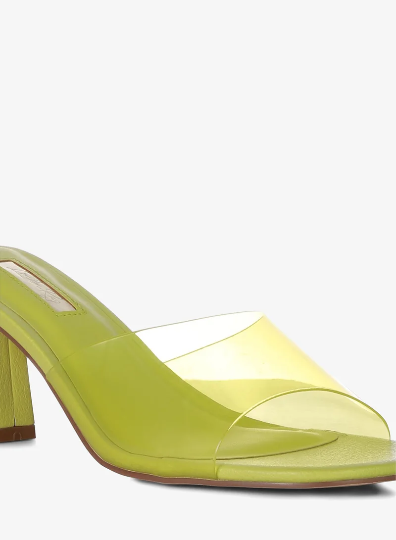 London Rag Lime Lime Clear Strap Slip On Sandal for Women | Best Price UAE