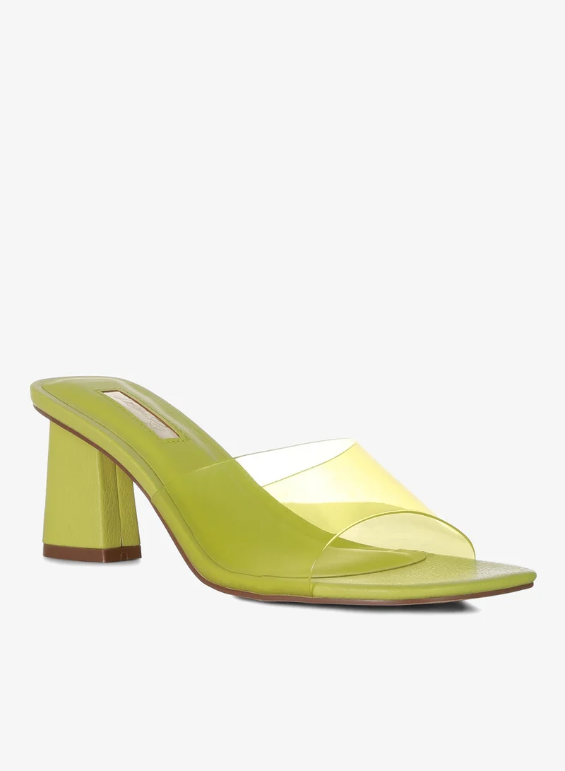 London Rag Lime Clear Strap Slip On Sandal