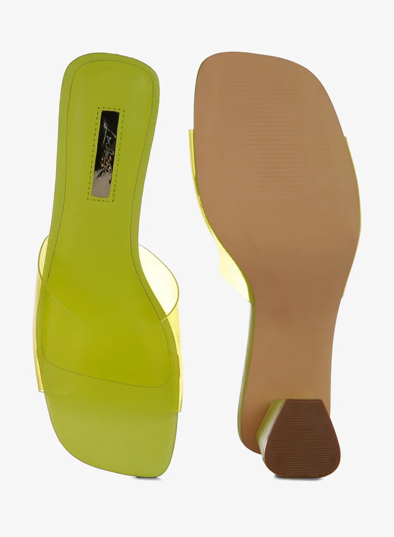 London Rag Lime Lime Clear Strap Slip On Sandal for Women | Best Price UAE