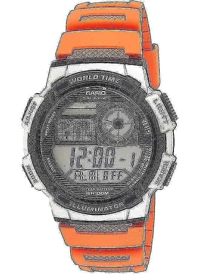 Casio Men's Watch - AE-1000W-4BVDF Grey Dial, Orange Band - Image 1
