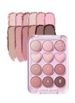 COLORGRAM COLORGRAM Pin Point Eyeshadow Palette 02 Pink+Mauve= | Ultra-Blendable Matte, Glitter, Shimmer Shades for Daily Makeup | K-Beauty Eye Palette with Easy-to-Use Calculator Design  - Image 1