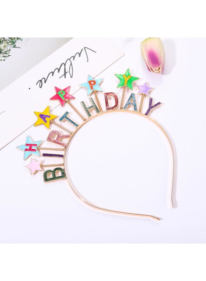 NVENF Cake Candy Tiara, Happy Birthday Headbands for Girls, Birthday Accessory (Pattern E) - Image 5