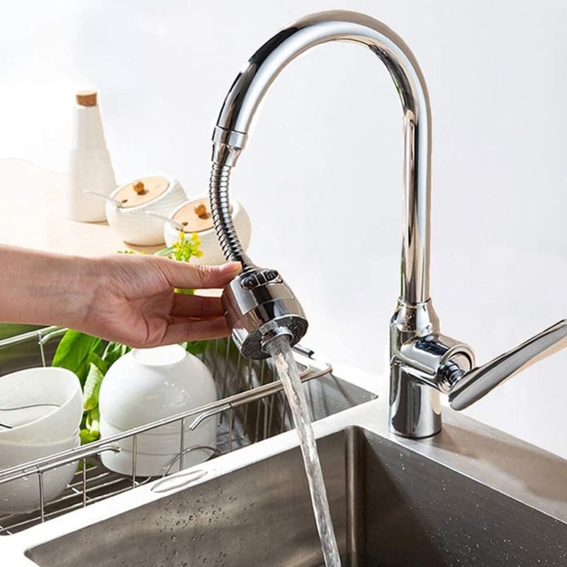 CLINTON ملحق صنبور لمغسلة المطبخ | 2 وضعيات تدفق | موسع صنبور مرن للصنابير | هوائيات لصنبور الماء | توفير يصل إلى 50% من الماء - Image 4