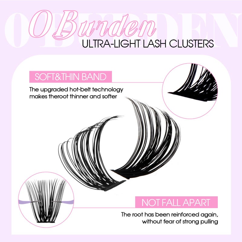 WENDY LASHES Lash Clusters Kit 30D+40D+50D+60D+80D+100D Wispy Individual Lashes Kit D-Curly Volume Lash Extensions 10-16mm Natural DIY Cluster Lashes Kit for Beginners - Image 5
