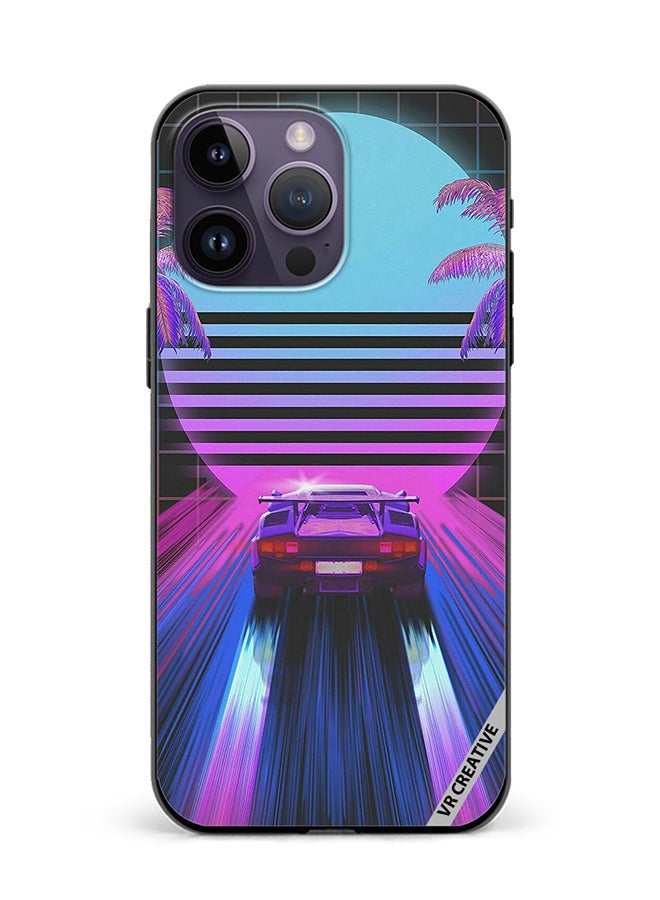 VR CREATIVE Protective Case Cover For Apple iPhone 16 Pro Max Retro Synthwave Ps4 Design Multicolour