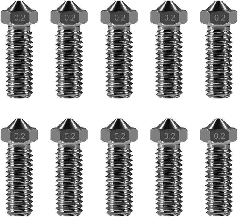 AITIAO 10PCS Volcano Nozzle 0.2mm Hardened Steel Volcano Nozzle M6 V6 Hotend Printed Head for J-Head Hotend Extruder 3D Printer Parts - Image 1