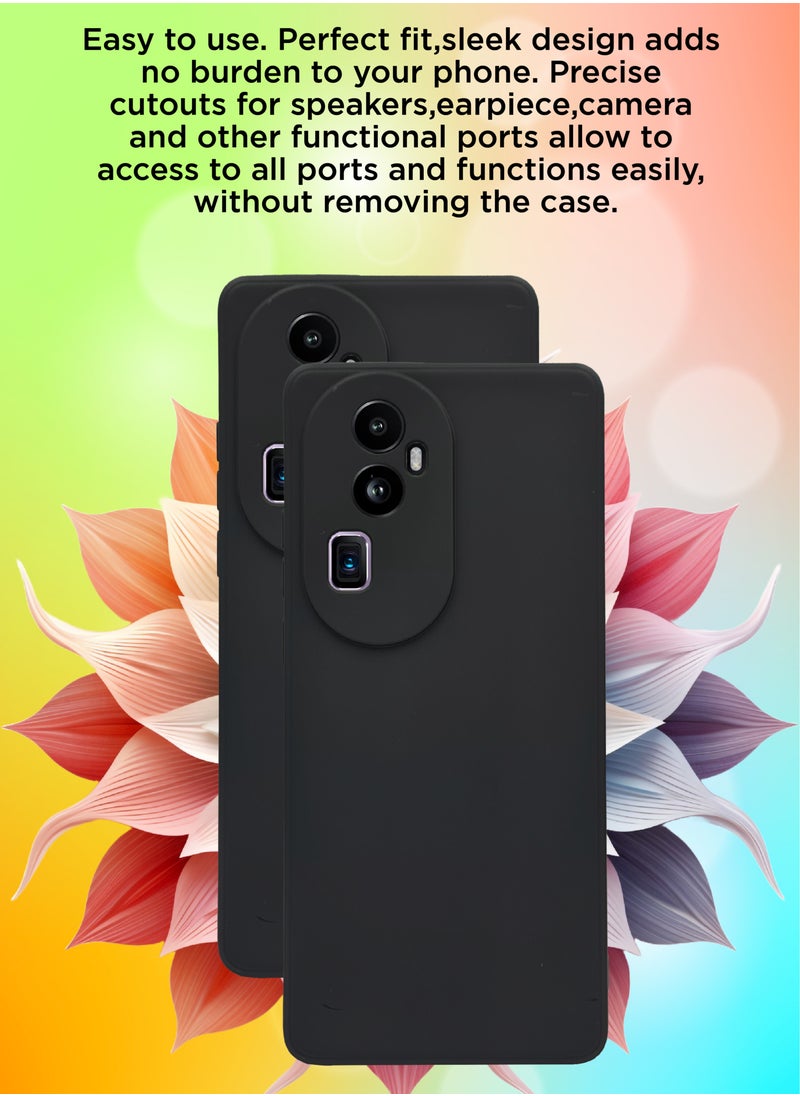 Generic مجموعة من 2 غطاء حماية خلفي من السيليكون المرن الناعم لهاتف Oppo Reno 10 Pro+ 5G - أسود  - Image 2