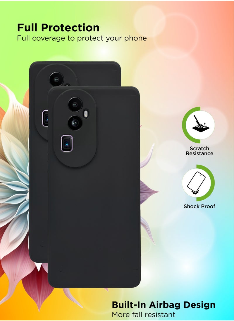 Generic مجموعة من 2 غطاء حماية خلفي من السيليكون المرن الناعم لهاتف Oppo Reno 10 Pro+ 5G - أسود  - Image 3