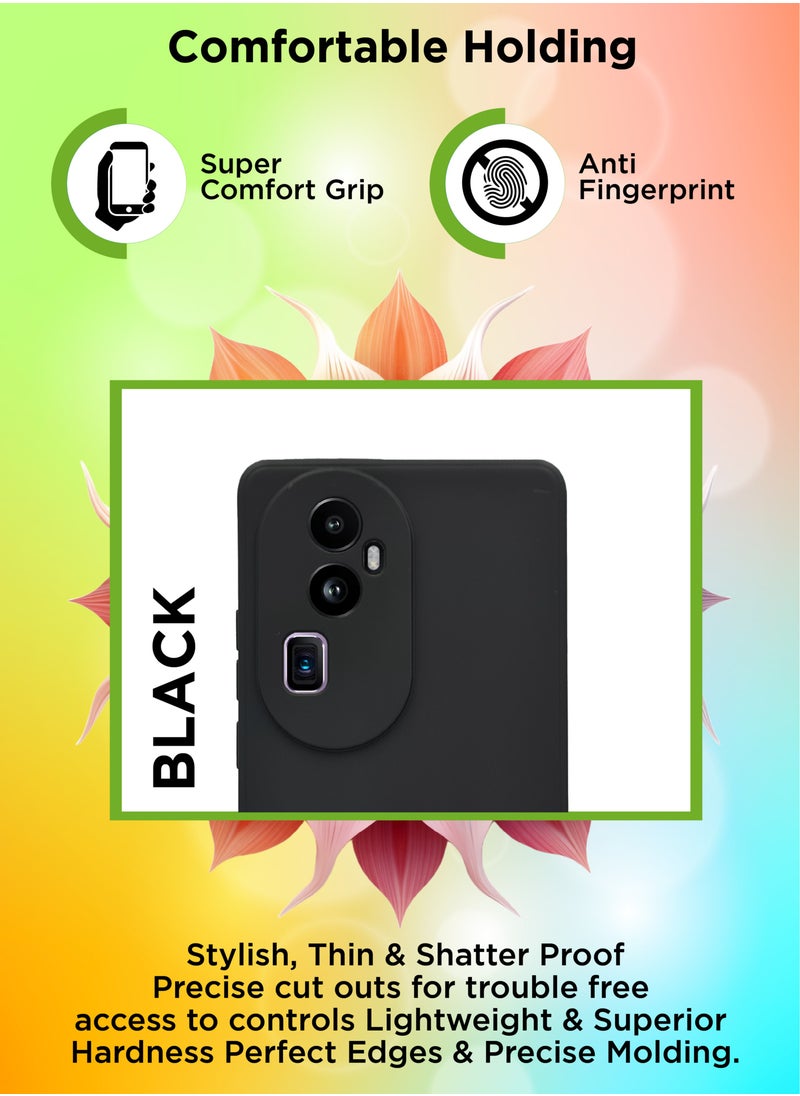 Generic مجموعة من 2 غطاء حماية خلفي من السيليكون المرن الناعم لهاتف Oppo Reno 10 Pro+ 5G - أسود  - Image 4