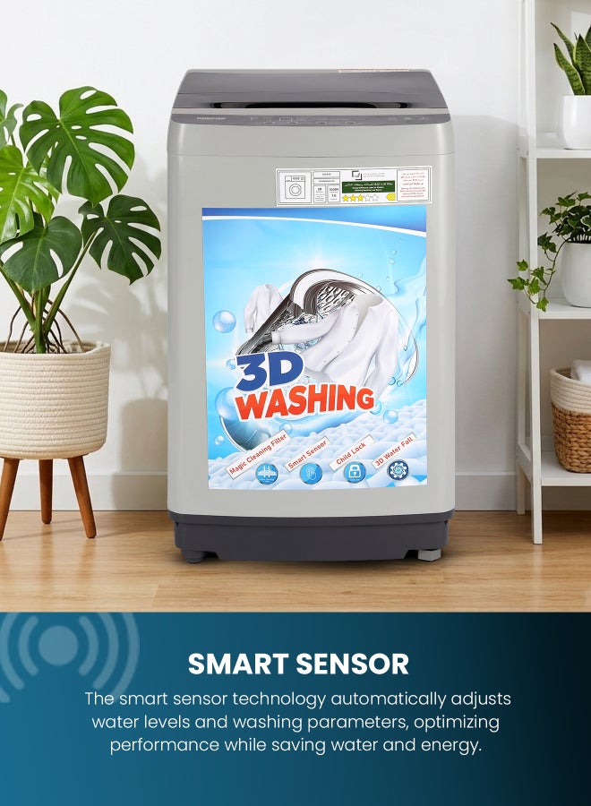 GEEPAS Fully Automatic 7 Kg Top Load Washing Machine- GFWM6800LCR/ Magic Cleaner Filter, Diamond Drum for Better Cleaning, 7.0 kg Wash and Spin Capacity/ Smart Sensor, 10 Programs, Perfect for Daily Wear, Heavy Garments, Bedsheets, Towels/  1 Year Warranty 7 kg 400 W GFWM6800LCR Grey - Image 4