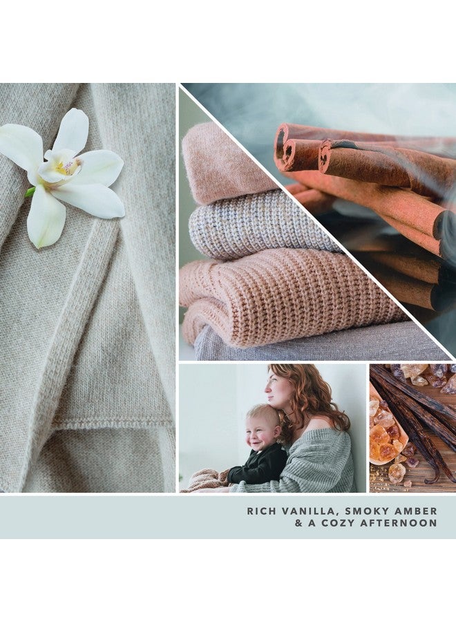 Yankee Candle Smoked Vanilla & Cashmere Signature Medium Pillar Candle - 14.25 oz Light Gray Soy Wax Blend, Metal Lid Coaster - Ideal for Home & Kitchen Decor - Image 3