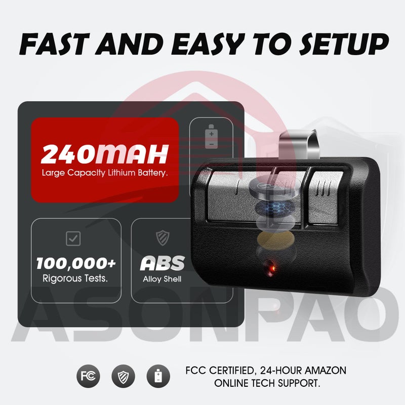ASONPAO 2 X 893Max 893LM جهاز فتح باب المرآب العالمي LiftMaster عن بعد ضمان 3 سنوات - Image 3