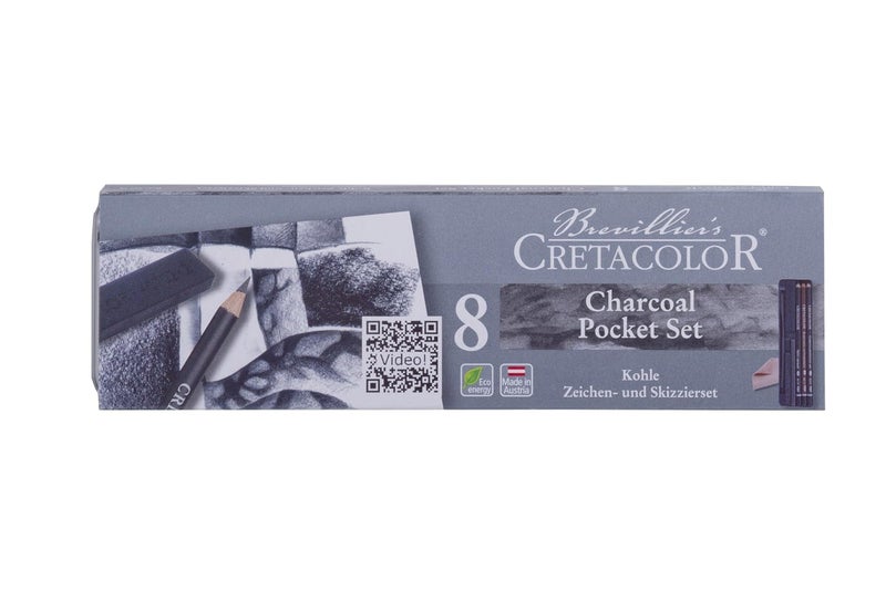CRETACOLOR Charcoal Pocket Set of 8 Black 1546008