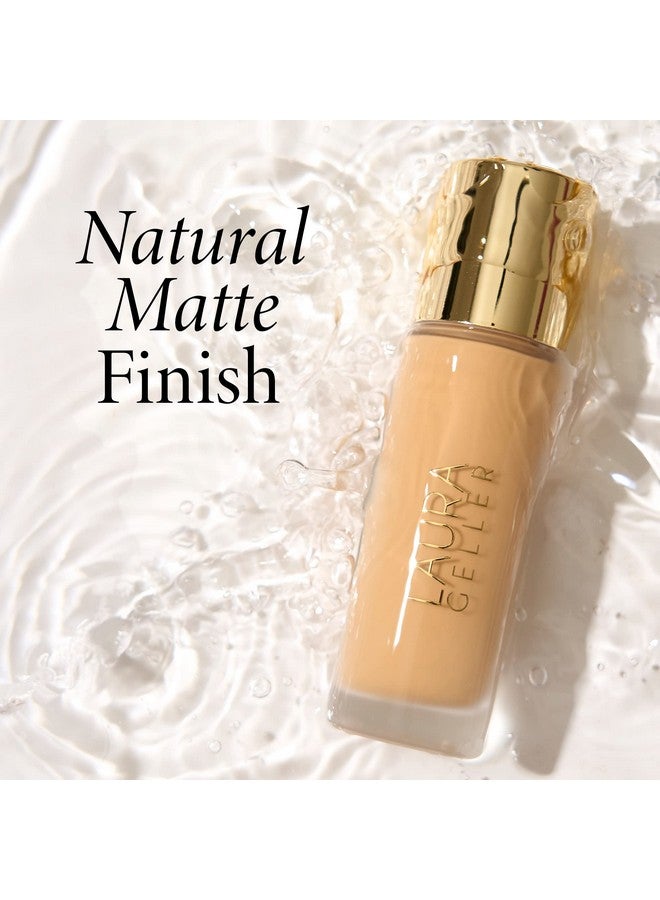 LAURA GELLER NEW YORK Laura Geller Double Take Liquid Foundation ; Medium To Full Coverage, Natural Matte Finish, Tan - Image 5