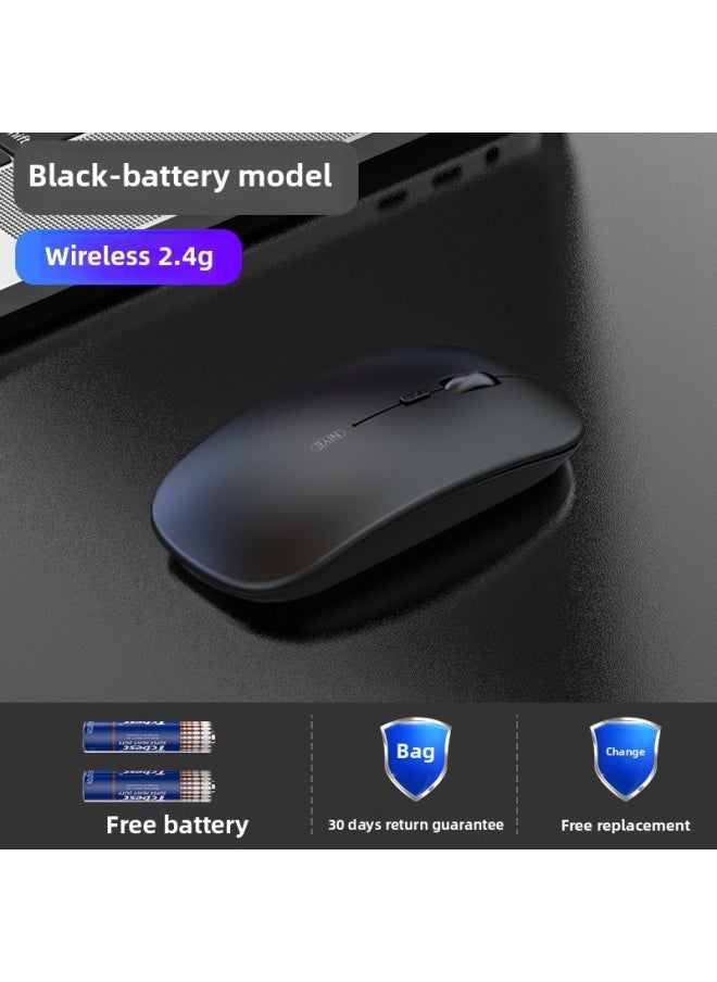 Generic - Wireless Mouse Bluetooth Mute Charging Laptop Desktop Unlimited Office Universal Mouse Other-Specifications:Black/wireless Version [battery Version + Powerful Battery Life] - Image 1