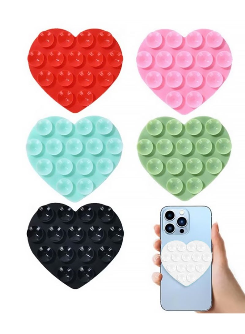 X-level 6PCS Heart-Shaped Silicone Suction Cup Phone Holder case | Anti-Slip & Self-Adhesive Multipurpose Phone Mounts for Home & Car  - Image 1