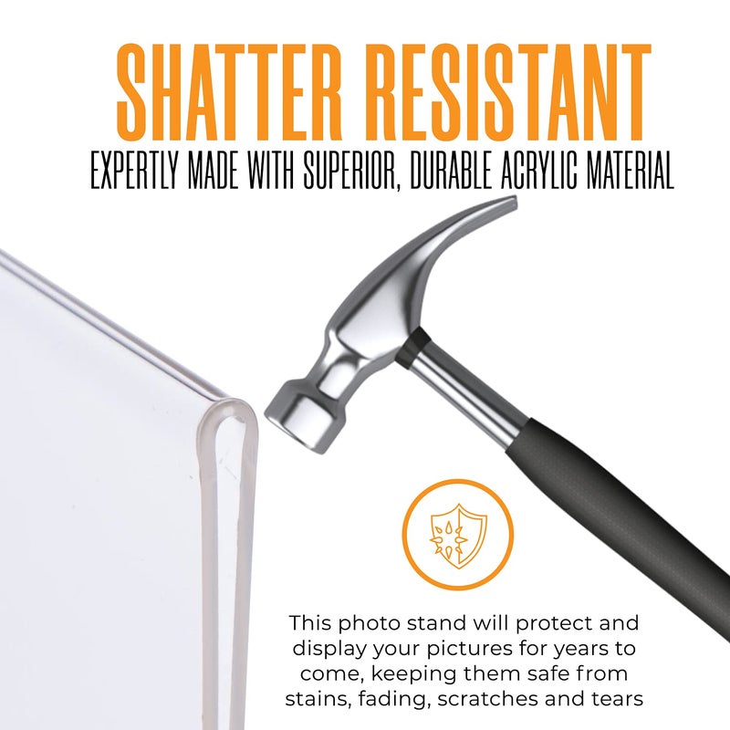 Photo Booth Nook | 2x6 Slanted Photo Booth Frames (10 Count) | Crystal Clear Acrylic Photo Booth Picture Frame with Black Inserts - Image 5