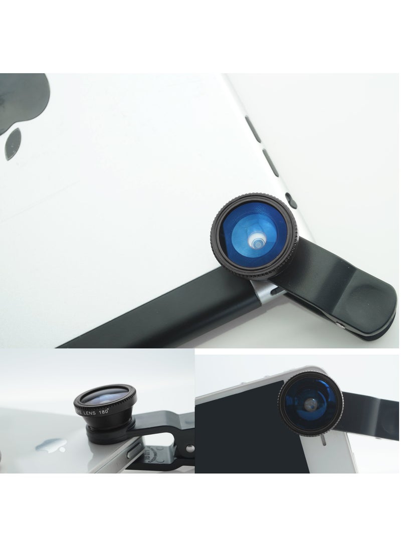 3 in 1 Universal Cell Phone Camera Lens Kit 180 degree Fish Eye Lens/0.67X Wide Angle Lens/25X Macro Lens/Lens Clip  - Image 3