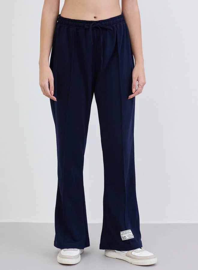 Styli Women Navy Blue Wide Leg Joggers