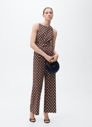 Belted Linen Jumpsuit With Polka Dots - pzsku/ZF2DB6BC79A8E2030F67CZ/45/_/1743749380/d4314a04-a1b2-4d0a-abb4-7767e9ae3d8f