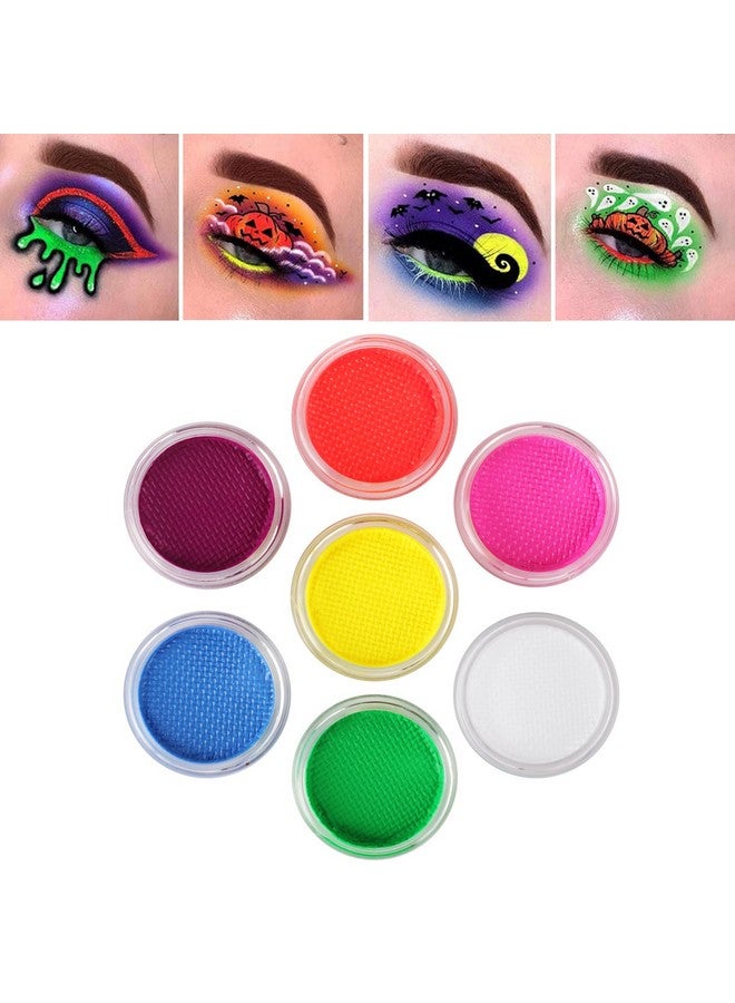 MEICOLY Water Activated Eyeliner, UV Reactive Hydra Eyeliner,7 Cakes Graphic Eye Liner for Adult and Kids, Glow Blacklight Fluorescent Face Body Paint Blue Green Witch Makeup,Neon Eyeliner - Image 4