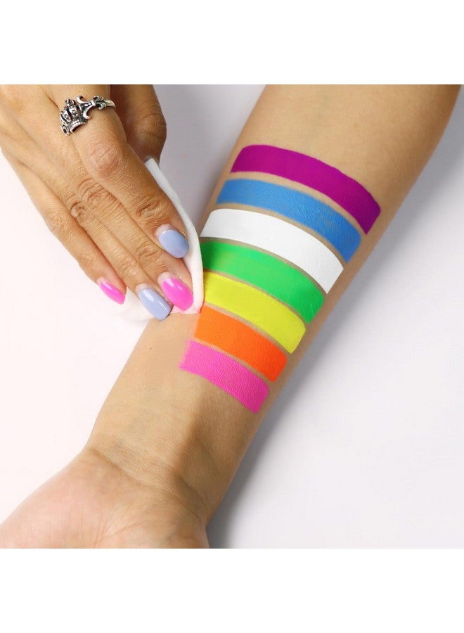 MEICOLY Water Activated Eyeliner, UV Reactive Hydra Eyeliner,7 Cakes Graphic Eye Liner for Adult and Kids, Glow Blacklight Fluorescent Face Body Paint Blue Green Witch Makeup,Neon Eyeliner - Image 5