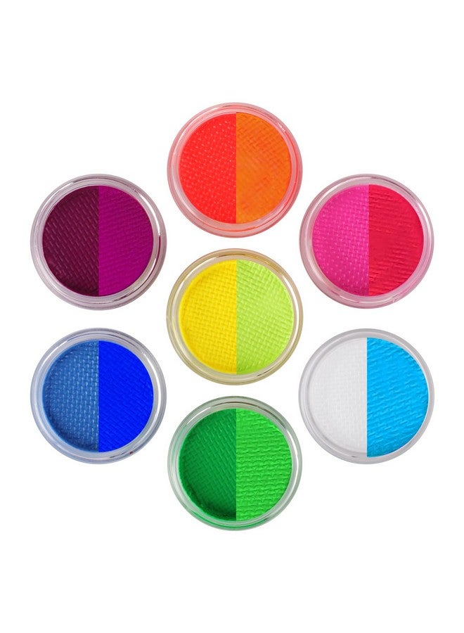 MEICOLY Water Activated Eyeliner, UV Reactive Hydra Eyeliner,7 Cakes Graphic Eye Liner for Adult and Kids, Glow Blacklight Fluorescent Face Body Paint Blue Green Witch Makeup,Neon Eyeliner - Image 1