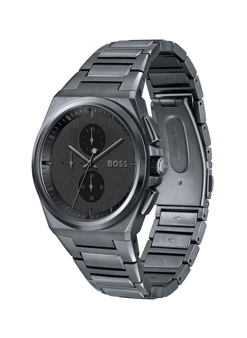 HUGO BOSS ساعة يد كرونوغراف للرجال من الستانلس ستيل على شكل تونو 1513996 - 45.8 ملم  - Image 1