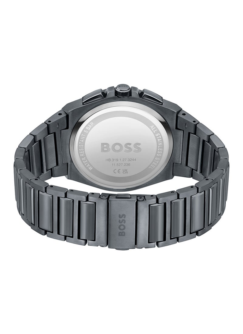HUGO BOSS ساعة يد كرونوغراف للرجال من الستانلس ستيل على شكل تونو 1513996 - 45.8 ملم  - Image 3