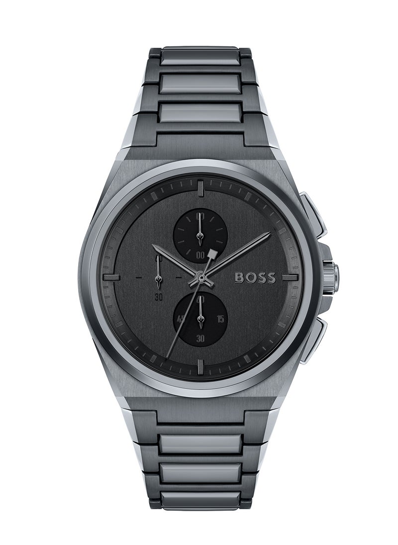 HUGO BOSS ساعة يد كرونوغراف للرجال من الستانلس ستيل على شكل تونو 1513996 - 45.8 ملم  - Image 2