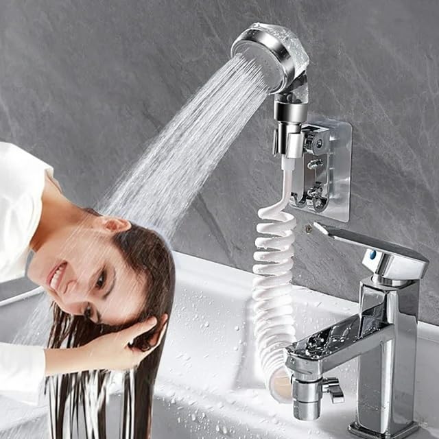 Snevad Multifunctional Faucet with 360 Rotating Sink Faucet Sprayer Attachment Set Kitchen Bathroom Pet Bathing Shower Head Hair Washing Dog Shower and More for Daily Washing Attachment Faucet - Image 4