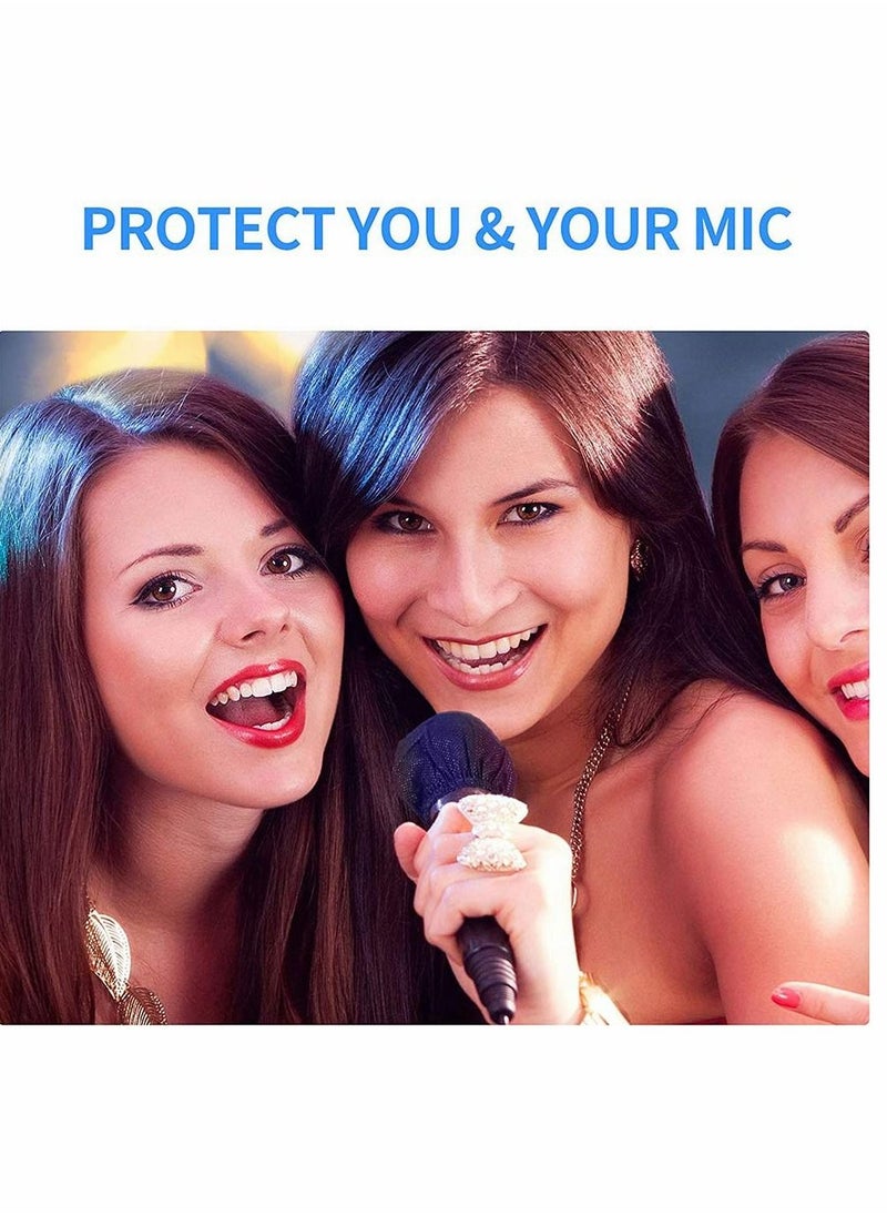 KASTWAVE - Disposable Microphone Covers Caps Windscreen and Pop Filters Mic Cover Individual Wrapped Package Sanitary for Mic Compatible with Shure U and O Karaoke Microphone Sanitary, 120 Pack, Black - Image 1