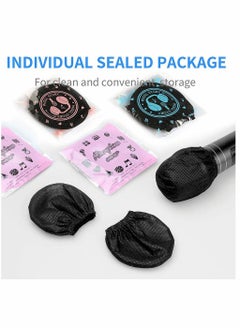 KASTWAVE Disposable Microphone Covers Caps Windscreen and Pop Filters Mic Cover Individual Wrapped Package Sanitary for Mic Compatible with Shure U and O Karaoke Microphone Sanitary, 120 Pack, Black  - Image 2