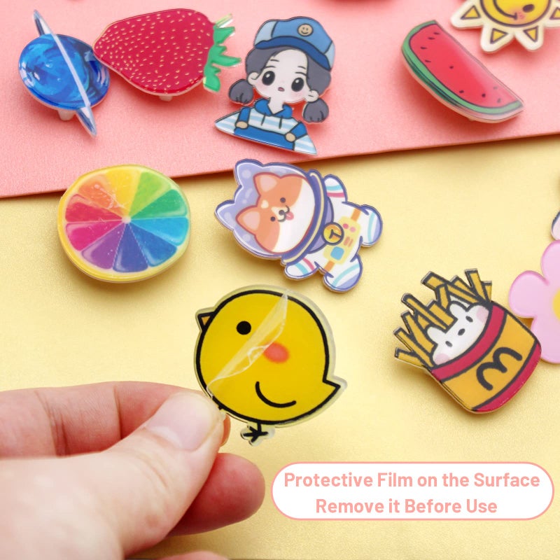 Cinvo 40 Pcs Acrylic Pins Bulk Decoration Cute Cartoon Pins Lapel Pin Set Locking Pins Backs Brooch Badge Bar Pins for Backpack Bags Clothing Jackets Hats Caps DIY Crafts(40 Assorted Styles) - Image 2