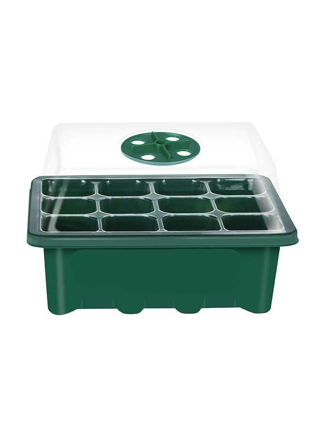 Generic 10 Set Seed Trays Seedling Starter Tray (12 Cells per Tray)with Adjustable Dome Lids and Base Plus Plant Tags Hand Tool Kit  - Image 4