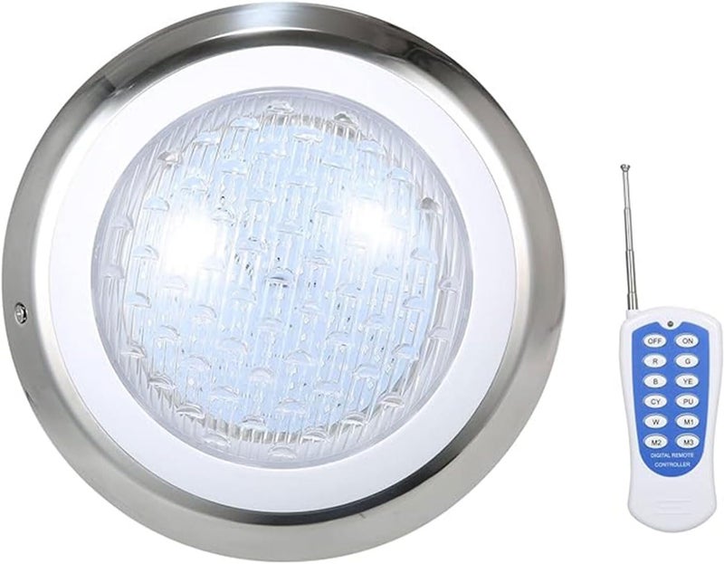 NEELABIL Waterproof Pool Light with Remote Control Swimming Pool Lights 7 Color AC12 18W LED RGB Underwater Lamp IP68 Waterproof Pool Light with Remote Control - Image 1