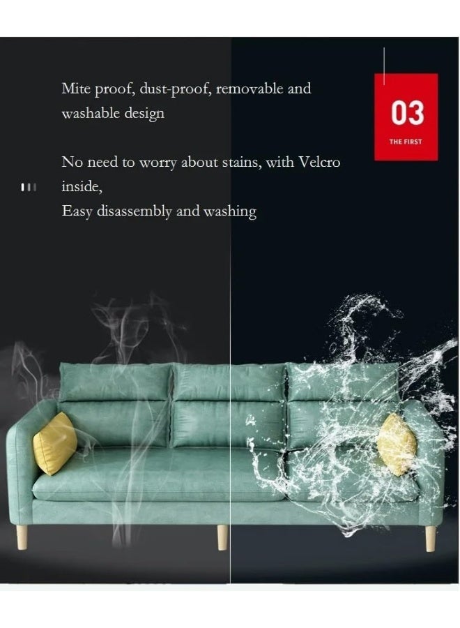 Comfynest Modern Simple Apartment Sofa Small Family Fabric Small Size Sofa Living Room Four Person Sofa (Beige)  - Image 4