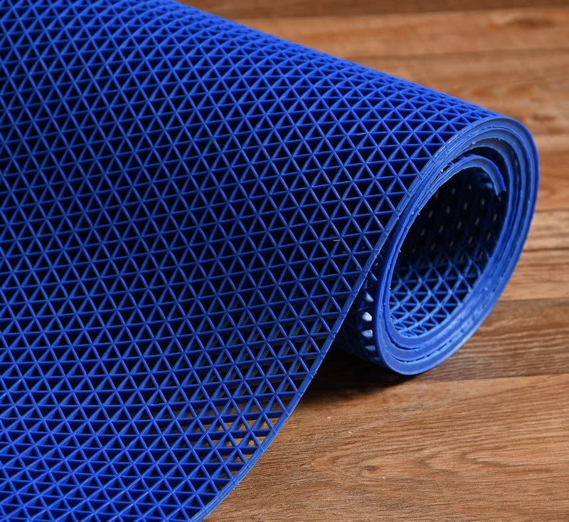 Prisha Cart Rubber Anti Skid & Multipurpose Bathroom Mat | Shower Mat | Carpet | Rugs | Rainmat | Swimming Pool Mat || (Blue, 4x3 Feet) - Image 1