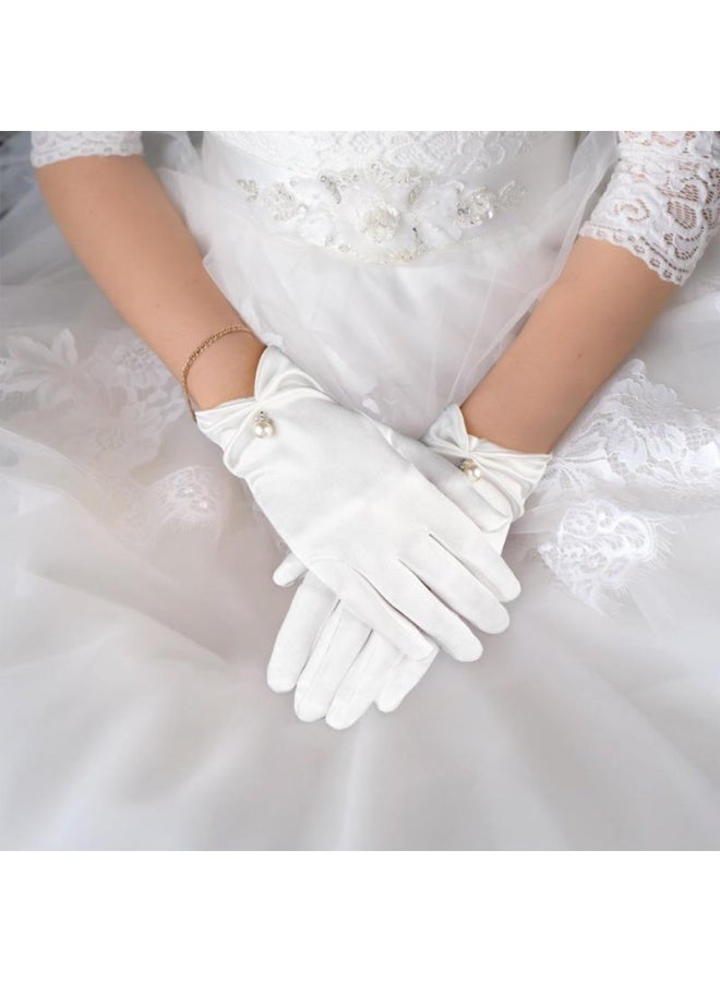 قفازات لؤلؤية مطوية بلمسة نهائية ساتانية لحفلات الزفاف - Image 4