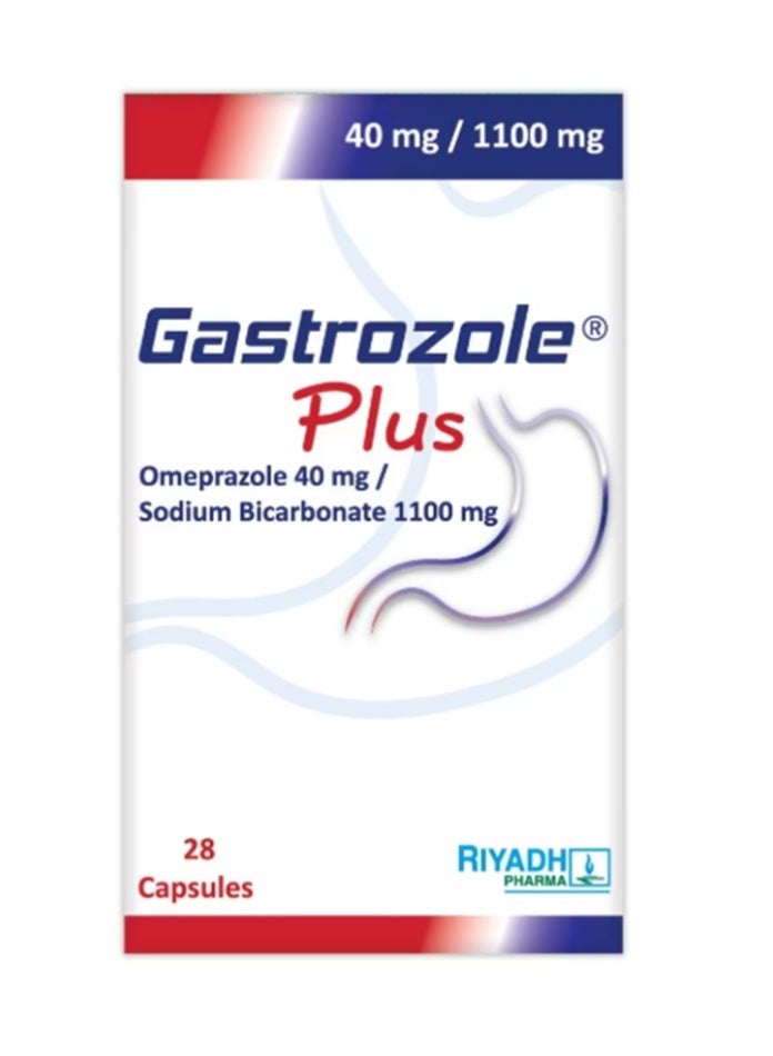 RIYADH PHARMA Gastrozole Plus 40 mg / 1100 mg Capsules 28 Count - Image 1