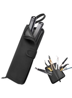 Flat Iron Travel Case Heat Resistant Silicone Flat Iron Holder Portable Travel Hair Straightener Pouch Curling Iron Neoprene Cover Silicone Travel Mat For Hair Styling Tools 13 X 5 Inches (Black)