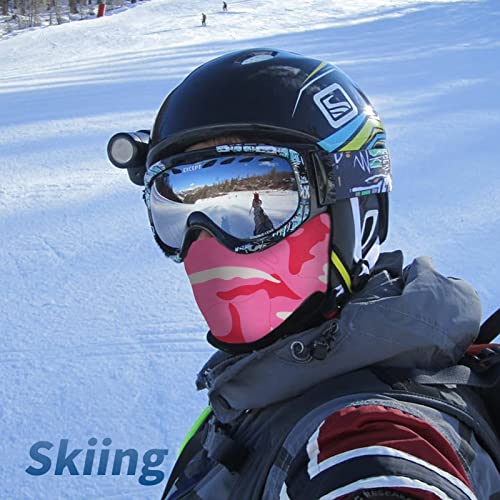 YESLIFE 2 Pieces Balaclava Ski Mask for Men and Women, Summer Face Mask for Motorcycle Helmets, Dirt Bike Accessories Neck Gaiter, Bandanas (Camo Pink+Black) - Image 2