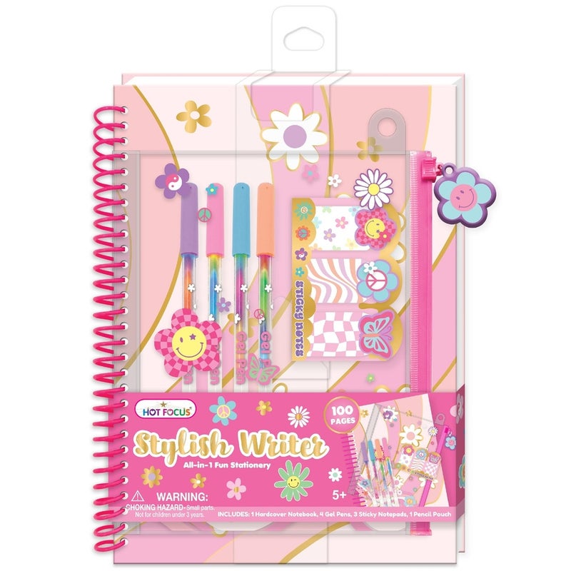 هوت فوكس مجموعة أدوات مكتبية أنيقة وممتعة 4 في 1 بتصميمات الزهور - 258GF - Image 1