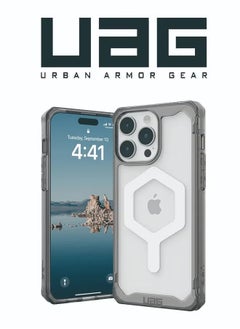 Case Compatible with iPhone 15 Pro Max Case Plyo Ash/White Built-in Magnet Compatible with MagSafe Charging Rugged Anti-Yellowing Transparent Clear Protective Cover